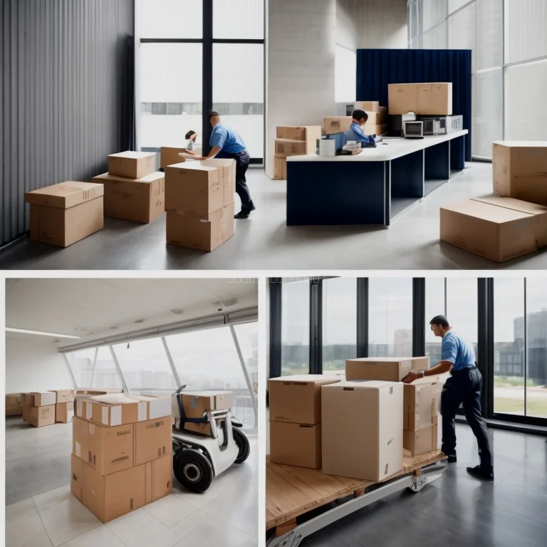 新オフィスで配置を確認する様子